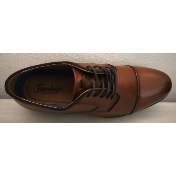 Florsheim 11831-221 Men's Sz 9D Cognac Brown Surge Leather Cap Toe Oxfords - Picture 6 of 13